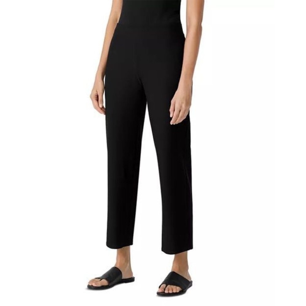Eileen Fisher Women's Straight Leg Pull-On Pants Black Size Petite medium